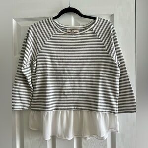 LOFT Layered Striped Top - 3/4 sleeve